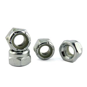 Nickel Plated M1-M16 Custom Stainless Steel Carbon Steel Hex Blue Nylock Insert