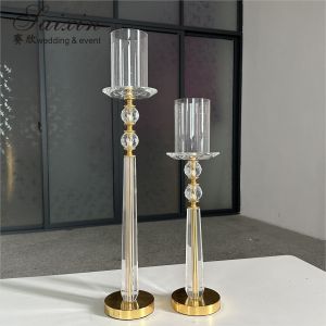 New Design Set Gold Candle Holder Stand Metal Wedding Decoration Supplies