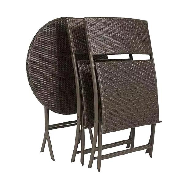 Outdoor Banquet Events Folding PE Rattan Wicker Dining Coffee Chair with Custom Logo