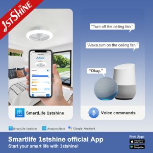 Lighting Solutions ETL Certified White LED Ceiling Fan with Light and Easy Clean