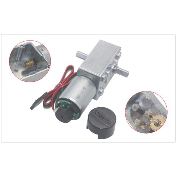 90rpm High Torque DC Worm Gear Motors 6V 12V With Dual Shaft Encoder
