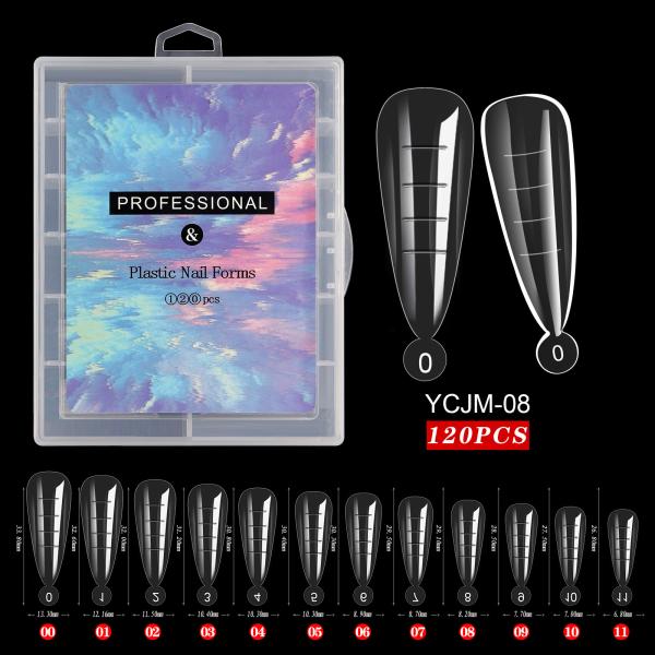 Plastic Nail Form Quick Building Mold Extra Long Nail Extension Coffin Dual Nail Form