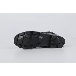High Shoes Lightweight Desert Waterproof Sport Rubber Combat Shoes Black Leather