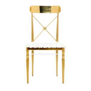Banquet Party Rental Gold Stainless Steel Hotel Wedding Chairs For Events Hall