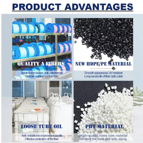 12 72 96 Core Figure 8 Fiber Optic Cable GYTC8S Loose Tube Stranded