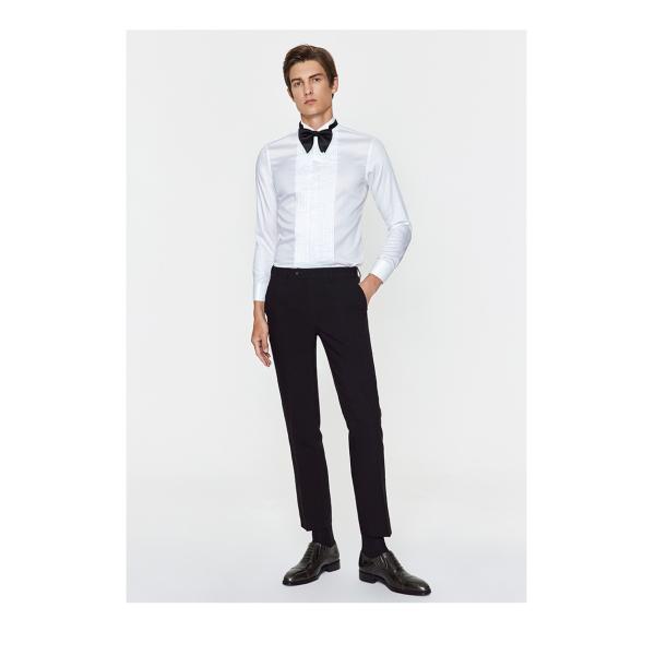 Men's Business Formal Fit No-Iron Shirt Closure Type Single Breasted with Velour Fabric