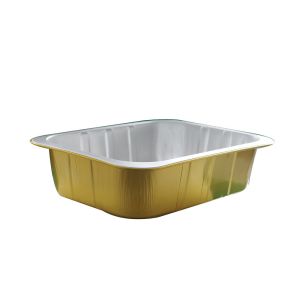 Convenient Golden Aluminum Foil Container for Takeout and Airline Cake Trays