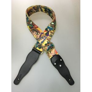 Classical Sublimaton Printing Personalized Guitar Straps OEM / ODM Available