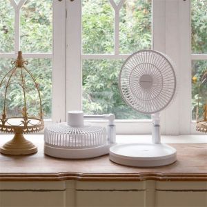 Xbolun Mini USB Rechargeable Small Table DC Stand Portable Desktop Foldable Fan