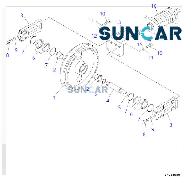 20T-30-82131 20T3082131 Track Adjuster Seal Kit For Komatsu Excavator BR100JG, BZ210, PC40MR, PC40MRX, PC40R, PC45MR