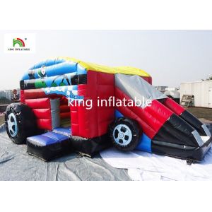Car Style Inflatable Jumping Castle With Step For Boys Customized Size