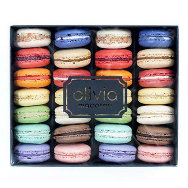 Buy Black Luxury Cardboard Packaging Gift Macaron Slider Boxes With Window at wholesale prices