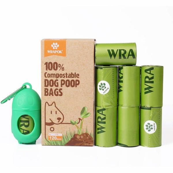 100% Biodegradable Dog Waste Bags Refill Rolls With Dispenser Customization