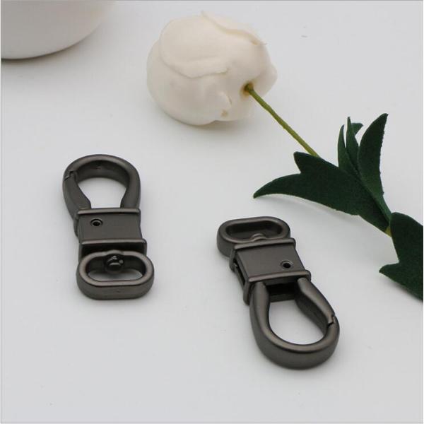 Manufacturing gunmetal color zinc alloy metal 13.7 mm snap hook hk with high plating
