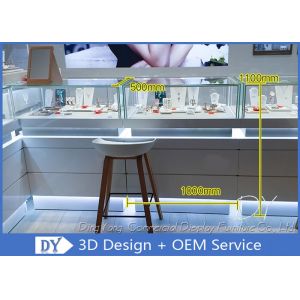 Luxurious Store Jewelry Display Cases / Beige Painting Finished Gold Shop