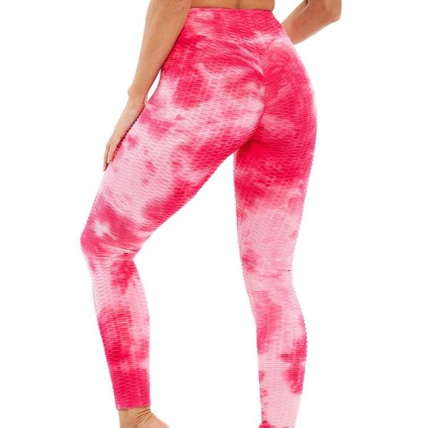 Buy Tie Dye Jacquard Anti Cellulite Compression Bottoming Yoga Pants at wholesale prices