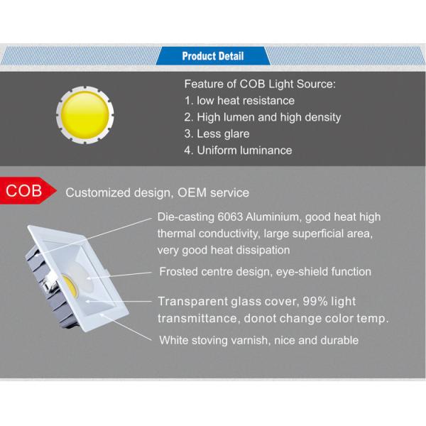 COB LED square downlight 10W bulk supply