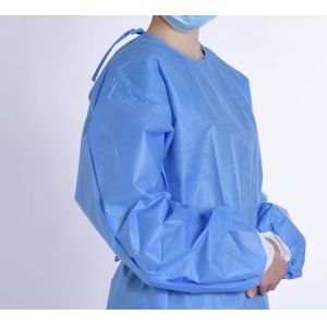 Blue Color Disposable Non Woven Medical SMS Sterile Surgical Isolation Gown