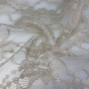 Romanticism Wedding Dress Embroidered Mesh Lace Fabric OEM Available