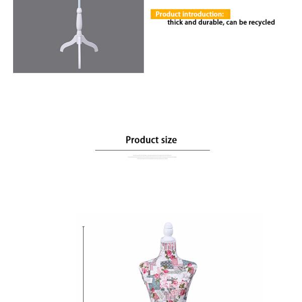 Factory direct sales foam cloth female model clothing display props bust printed linen cloth pin-inserable cloth