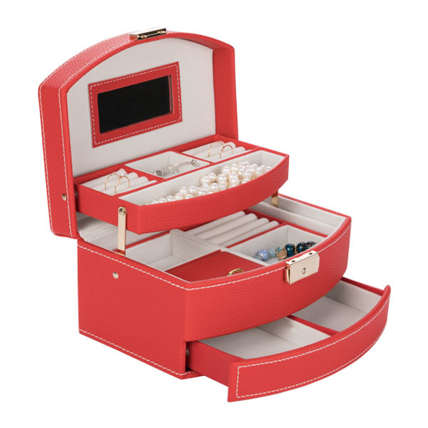 New come luxury empty jewellery box suppliers PU leather jewelry storage box