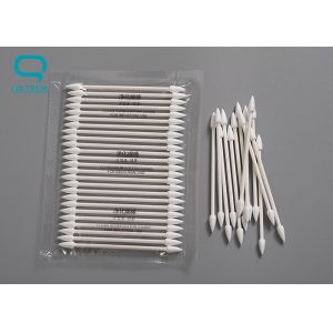 Double Smooth Pointed Head Cleanroom Cotton Swab Customized Kinds