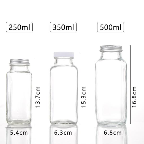 Clear / Frosted Tough Glass Beverage Bottle Reusable Tight Seal Eco Friendly