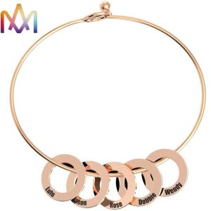 10.5g Womens Engraved Bracelets With Round Pendants