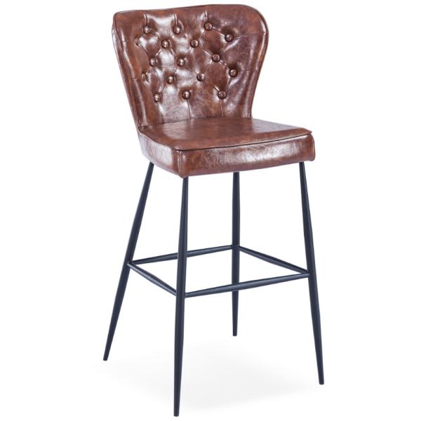 Buy Breathable PU Black Painted Frame Kitchen Bar Stool at wholesale prices