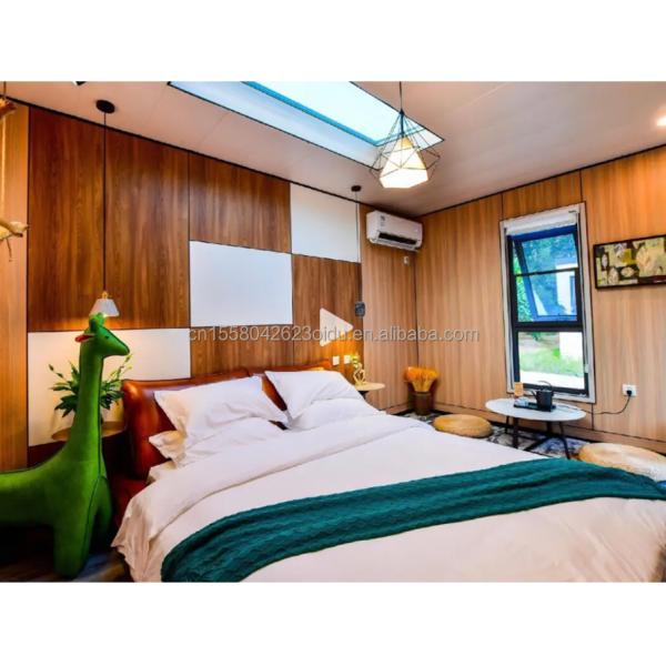 Eco-Friendly Materials 20ft 40ft 2 Bedrooms Prefabricated Garden Cabin House Glass Doors Container Wooden House for Hotel