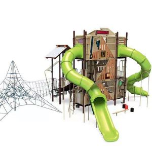 Outdoor Plastic Swing And Slide Set Multifunction Eco Friendly