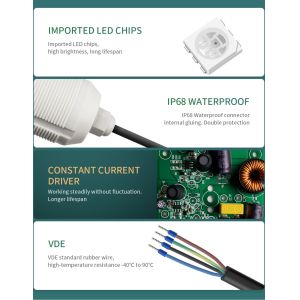 ABS 3W 12v IP68 70lm Rgb Swimming Pool Light SMD5050