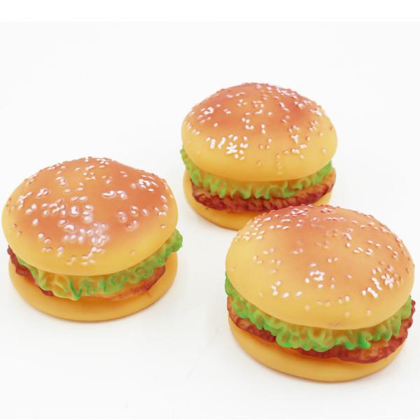 Realistic Food-Themed Squeaky Toy - Burger Design for Pets - Engaging Play for