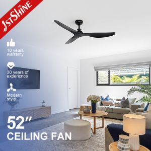 52 Inches Black Plastic Ceiling Fan Low Noise With 6 Speed Choice Smart Remote