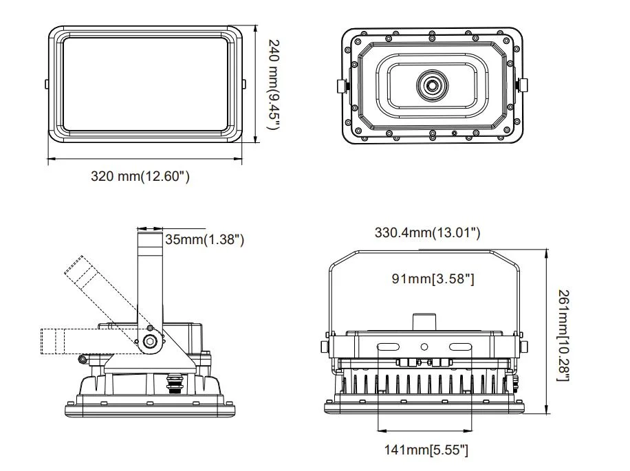 LED Explosion Proof Light Atex Certified High Power ADC12 Aluminum Housing Zone 1 Zone 2 LNG Gas Station Oil Industry