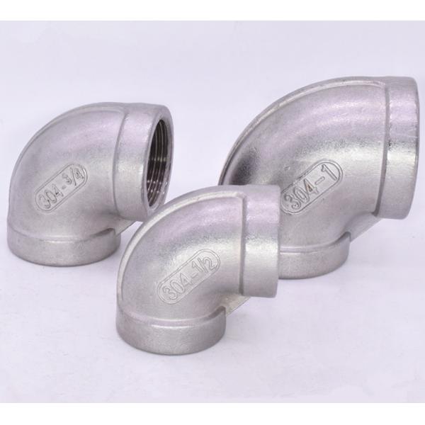 Stainless Steel 304/316 90 Degree Elbow Class 150 Polishing Female to Female PT RP BSPT NPT Threaded Pipe Fitting for Marine