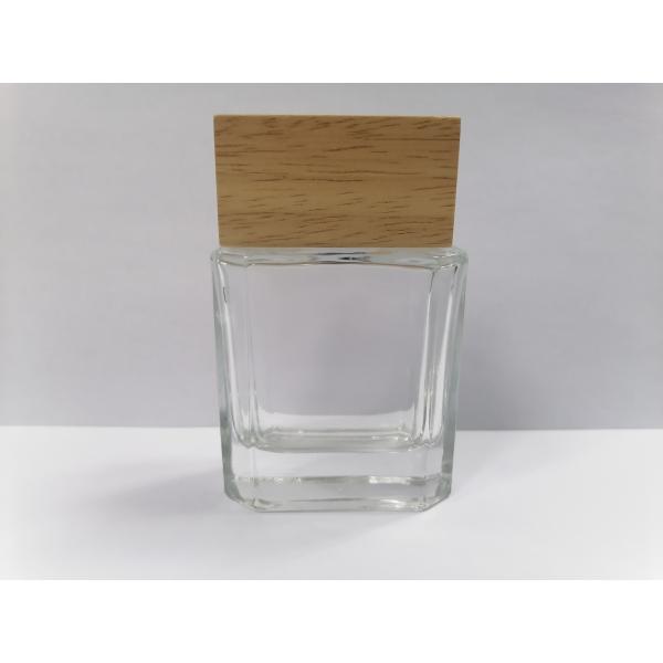50ml Glass Perfume Bottles With Wooden Cap Transparent Makeup Packaging Various Color And Printing