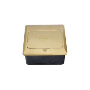 Self Grounding Gold Color Double Floor Socket , 2 Gang Floor Outlet Of 13A UK