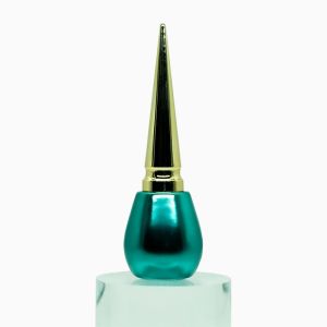 Glossy Green Round Nail Polish Bottles With Brush 10ml Refillable