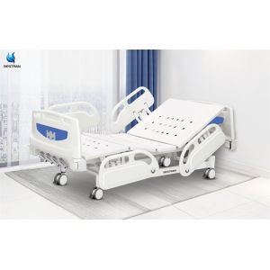 4 Cranks 5 Function Manual Hospital Bed With Mattress Silent Wheels Independent Brakes