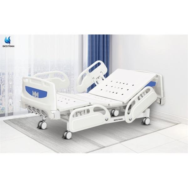 Buy 4 Cranks 5 Function Manual Hospital Bed With Mattress Silent Wheels Independent Brakes at wholesale prices