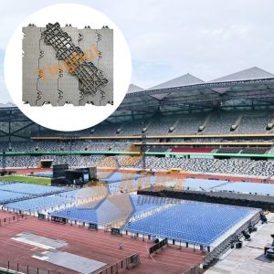China Modular Assembly Temporary Stadium Concert Party Tent Walkway Interlocking Plastic Turf Protection Flooring Tiles on sale