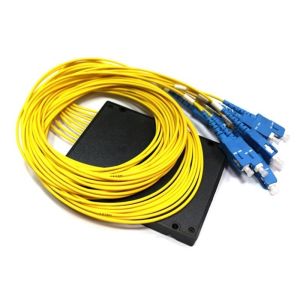 1x16 PLC Fiber Optic Splitter in FTTX Plastic Box with SC LC FC ST APC UPC PC