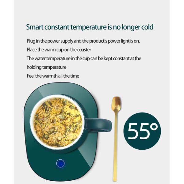 2023 Hot Sell Smart Ceramic Sublimation Coffee Cup Mugs, Constant Temperature 55 Degree Usb Electric Coffee Mug Warmer