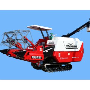 Full Feeding Whirling Unloading Rice And Wheat Combine Harvester 74kw
