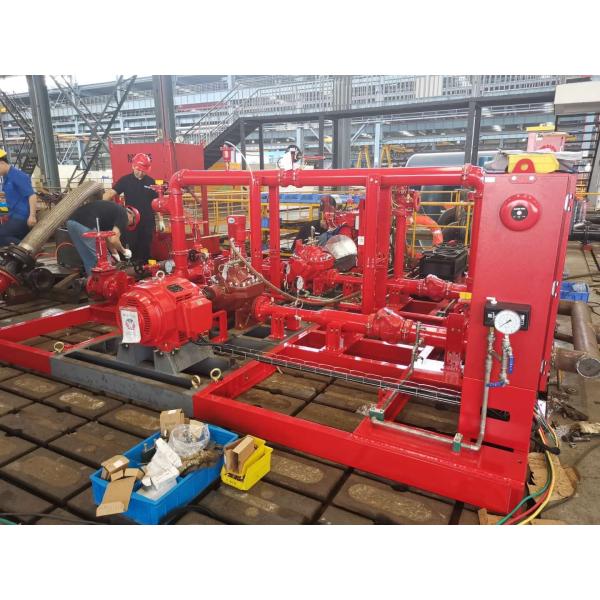 NFPA20 Skid Mounted Fire Pump Package 500 GPM End Suction Fire Fighting System