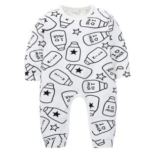 Wholesale rompers custom pattern print baby cotton clothes