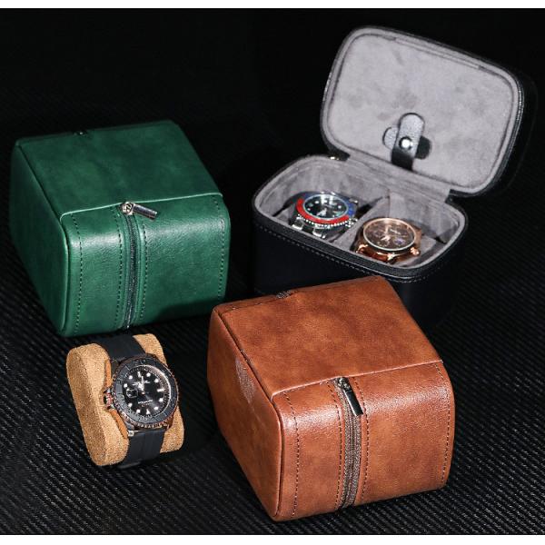 TWO WATCH COLLECTION JEWELRY BOX CROSS-BORDER STRAP STORAGE COWHIDE WATCH BOX JEWELRY BOX PORTABLE