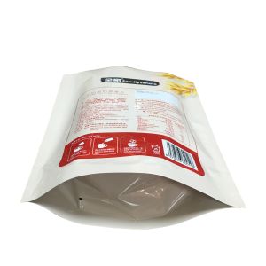 Custom Printed White Doypack Food Pouches Zip Lock Coffee Snack Packaging Bags