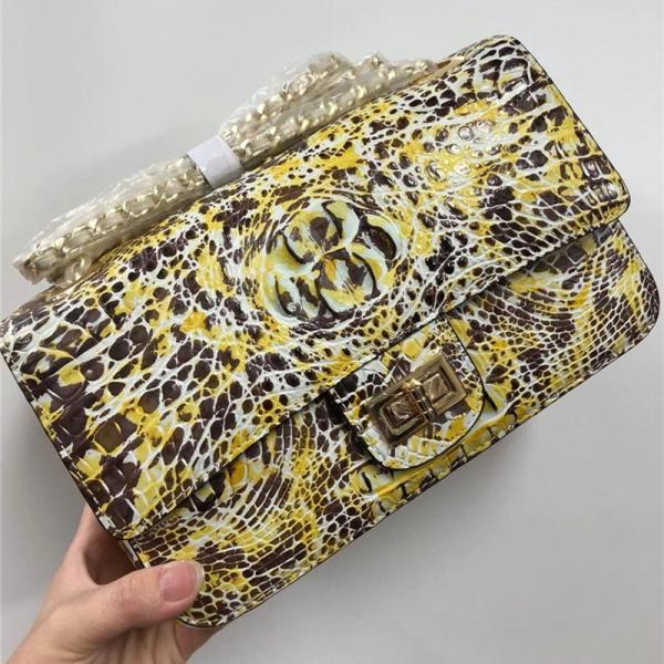 Authentic Crocodile Skin Women Flap Bag Genuine Alligator Leather Lady Colorful Chain Purse Female Single Shoulder Bag